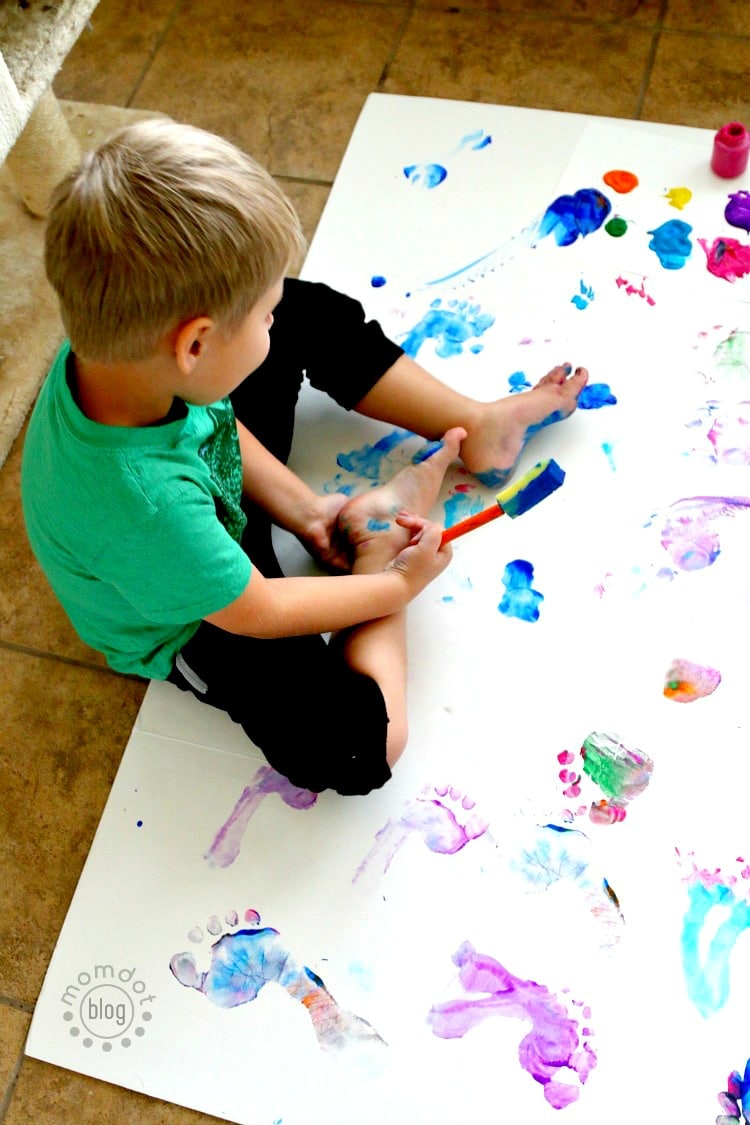 Footprint Art is so fun - you dont need a reason to get messy. Just paint and stomp! Use a large... .