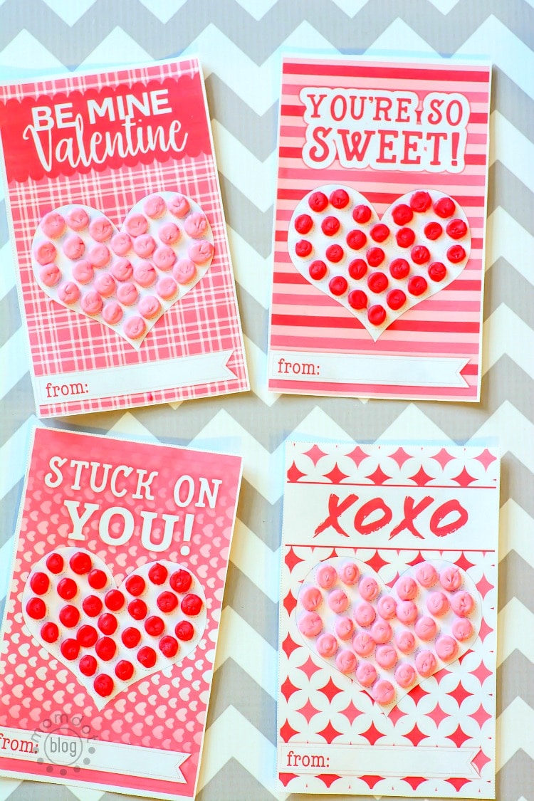 Free Valentines Day Printable : Add homemade candy dots to our "stuck on you" valentines for a personal touch and a bit of nostalgia in the classroom this year- and who doesn't love candy dots!