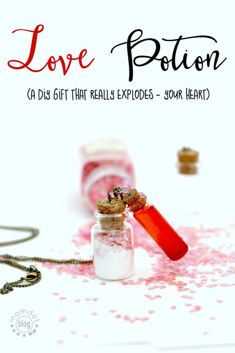 Love Potion: DIY a mini necklace set of Love Potion that really explodes with Love! Adorable, fun craft for best friend or spouse