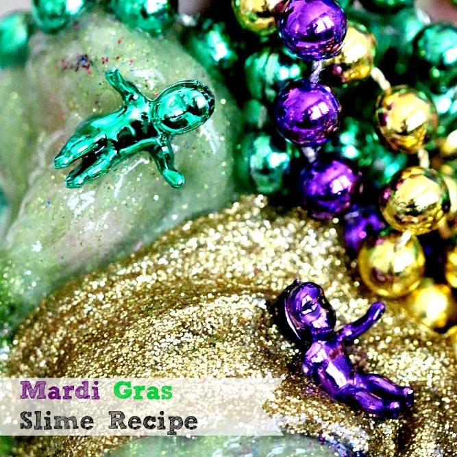 Mardi Gras Slime Recipe: Get messy with this three colored slime 