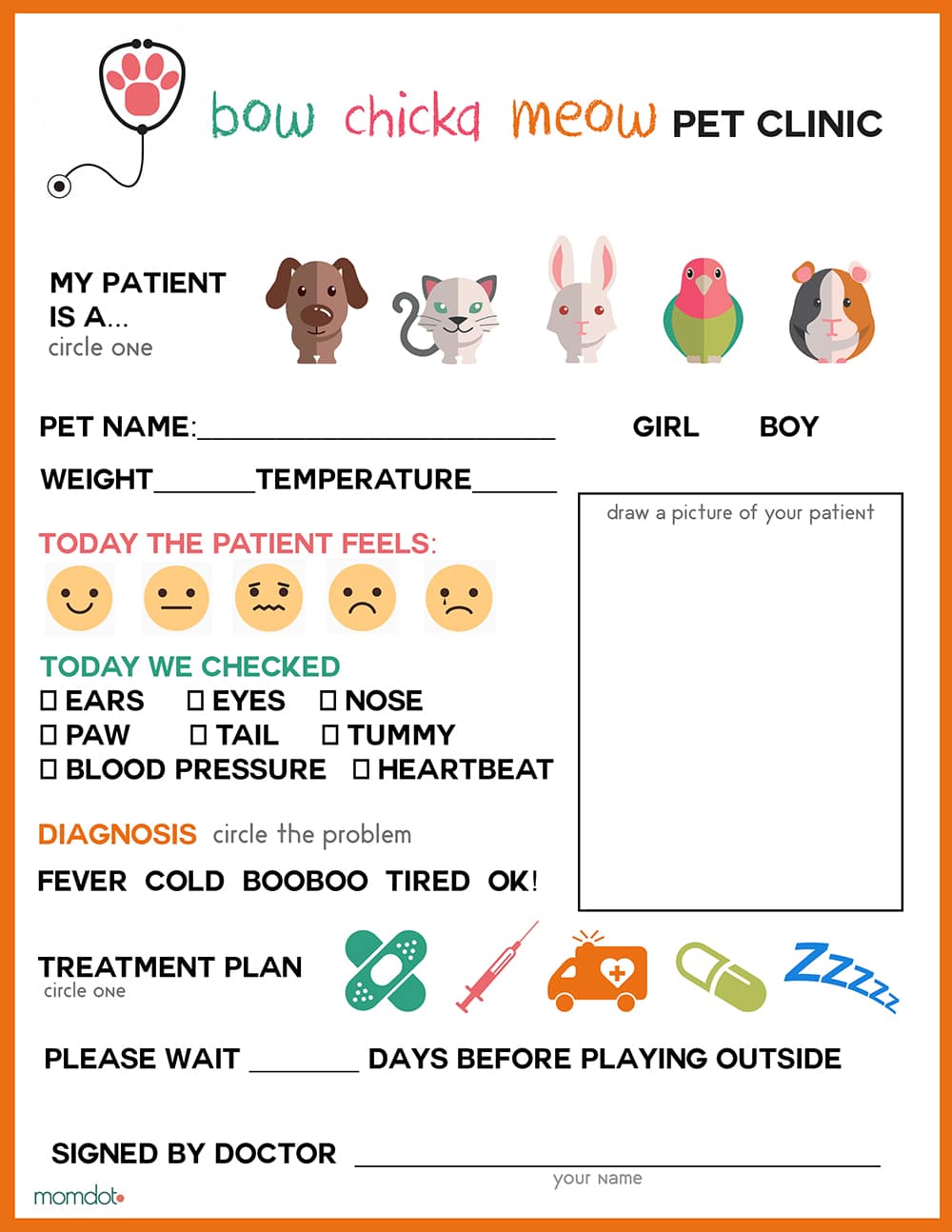 Veterinary Printables And Pretend Play Homeschool Giveaways