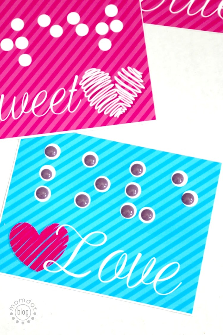 Free Braille Valentines Printable