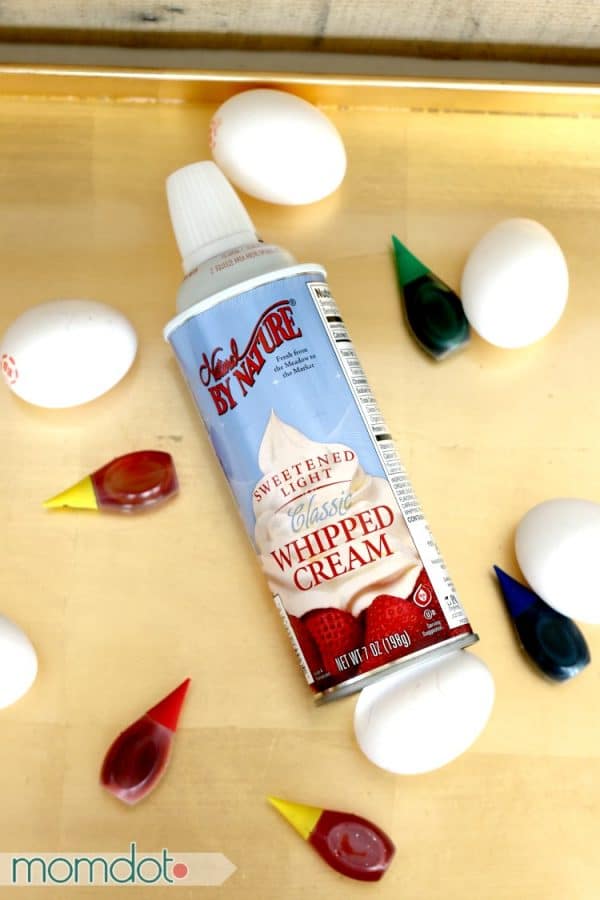 Whipped Cream Dyed Easter Eggs DIY