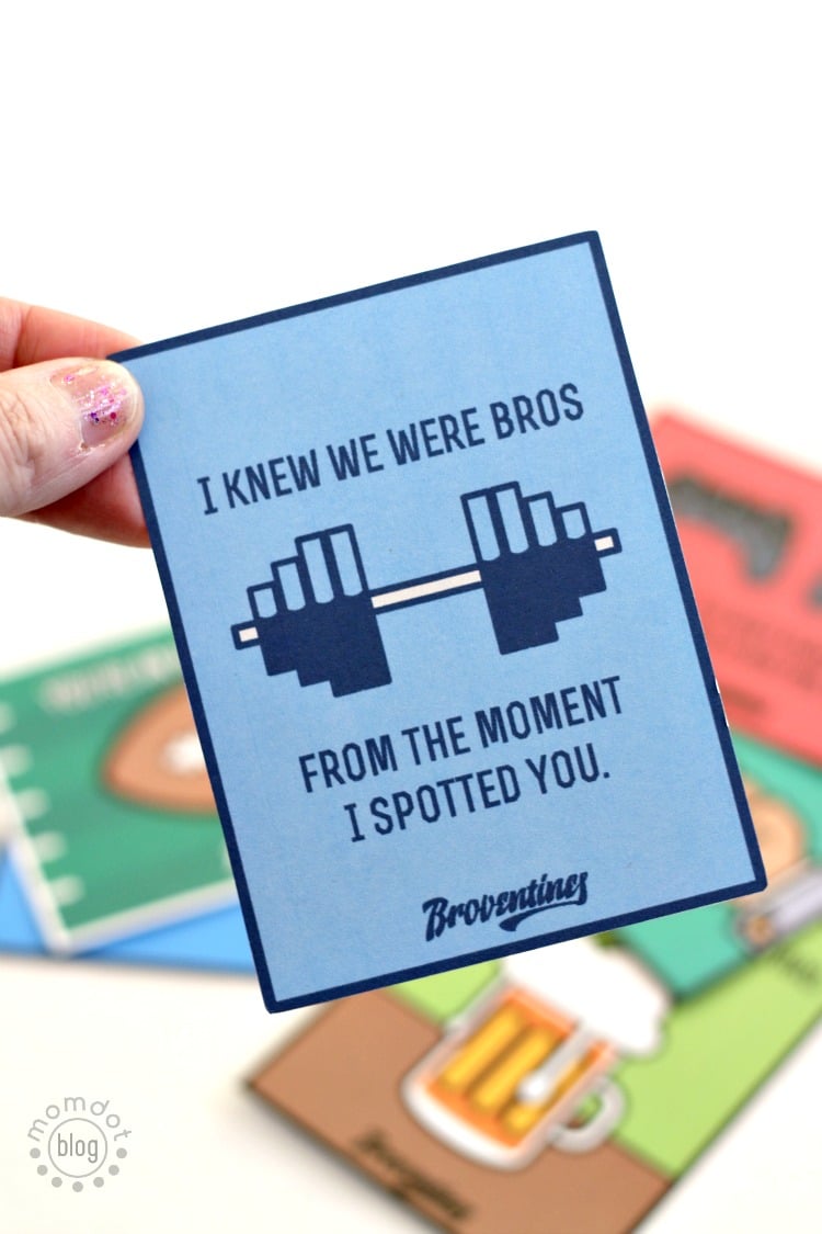 Broventines: Free Printable Valentines for your Bro (and guaranteed to pass on a giggle from the most manly man)