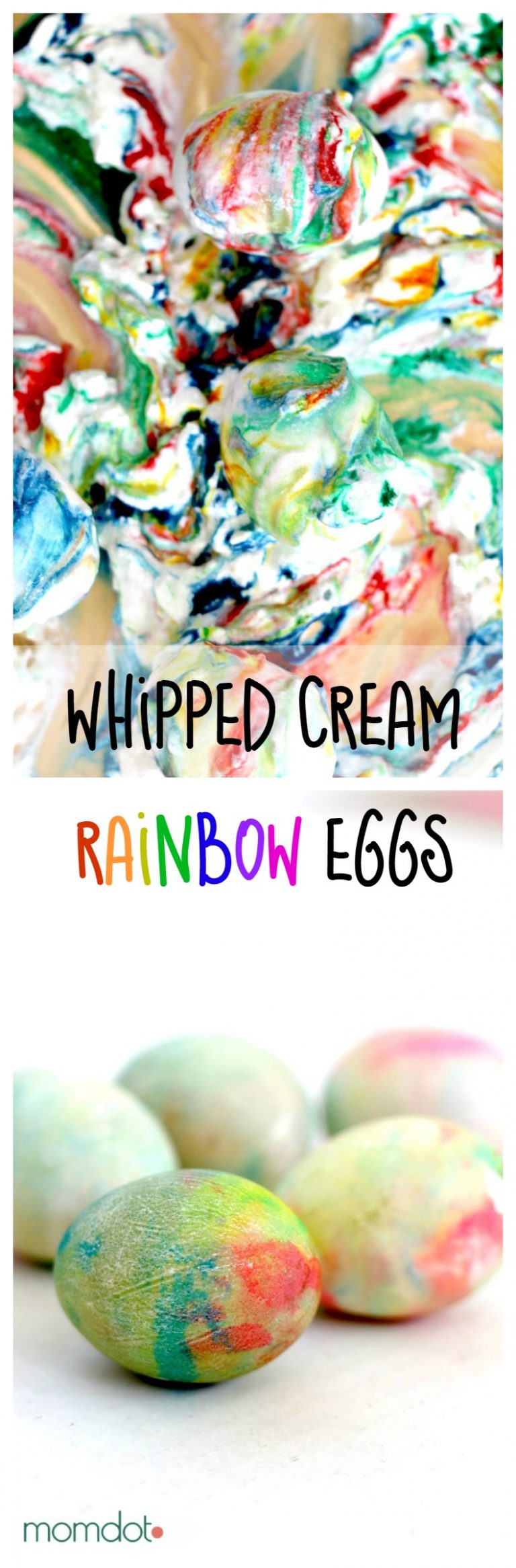 Whipped Cream Dyed Easter Eggs DIY
