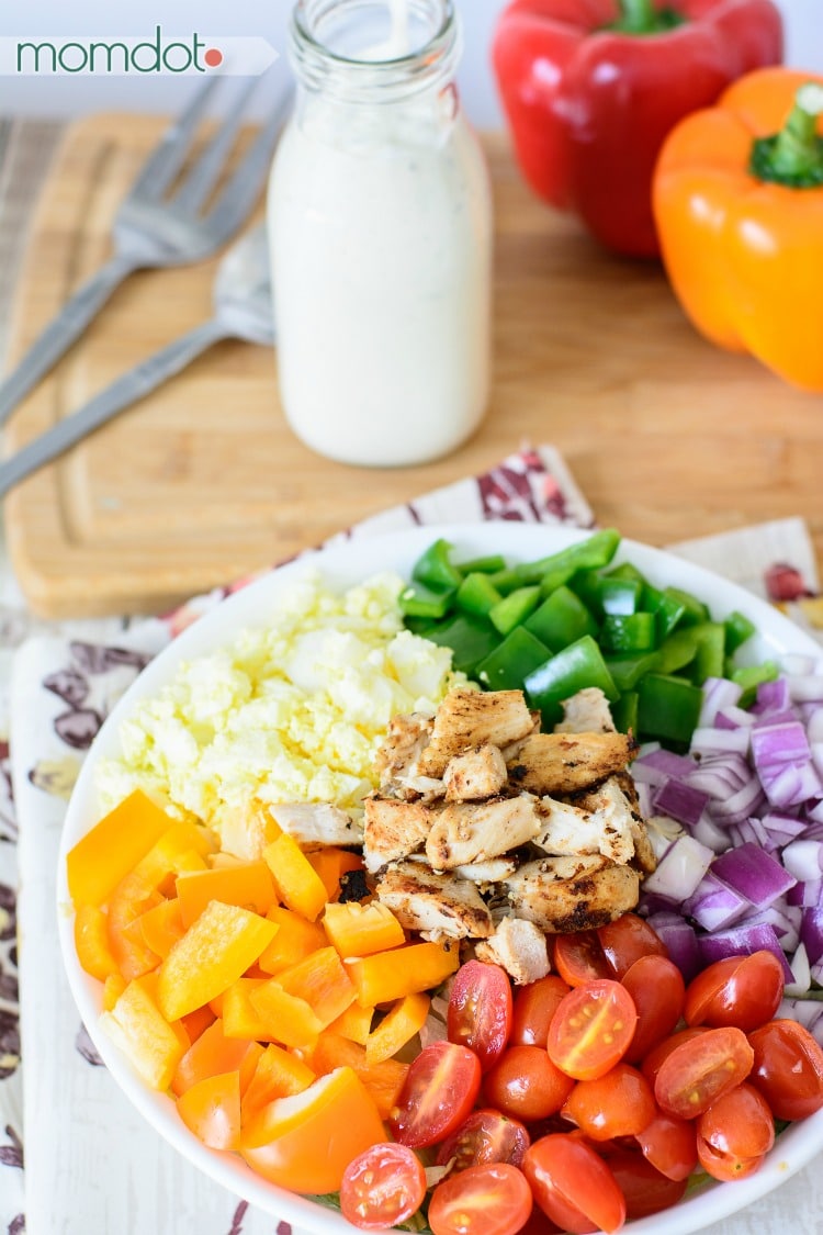 Rainbow Chef Salad: Taste the Rainbow in this gorgeous way to enjoy your veggies this week- see its easy to eat healthy when the food is so beautiful! 