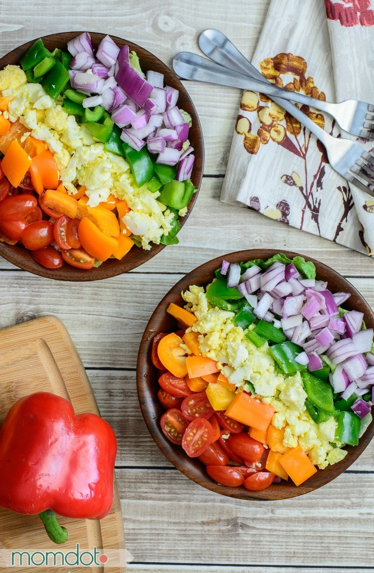 Rainbow Chef Salad: Taste the Rainbow in this gorgeous way to enjoy your veggies this week- see its easy to eat healthy when the food is so beautiful! 