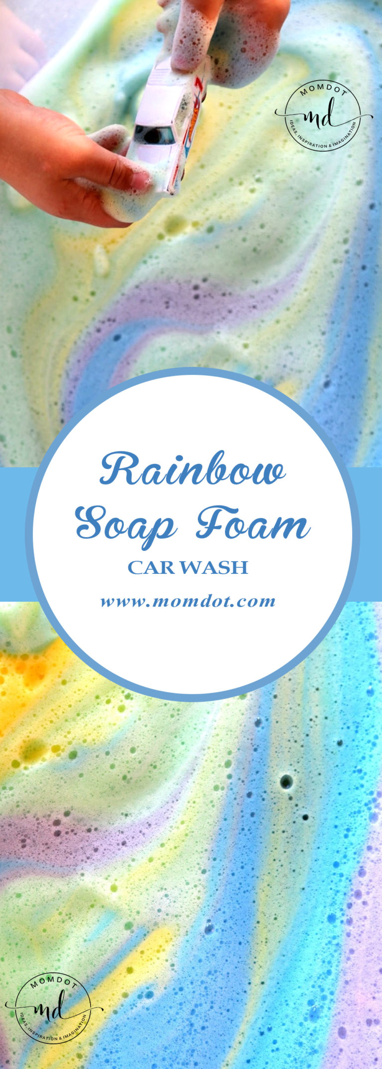 Rainbow Soap Foam Car Wash