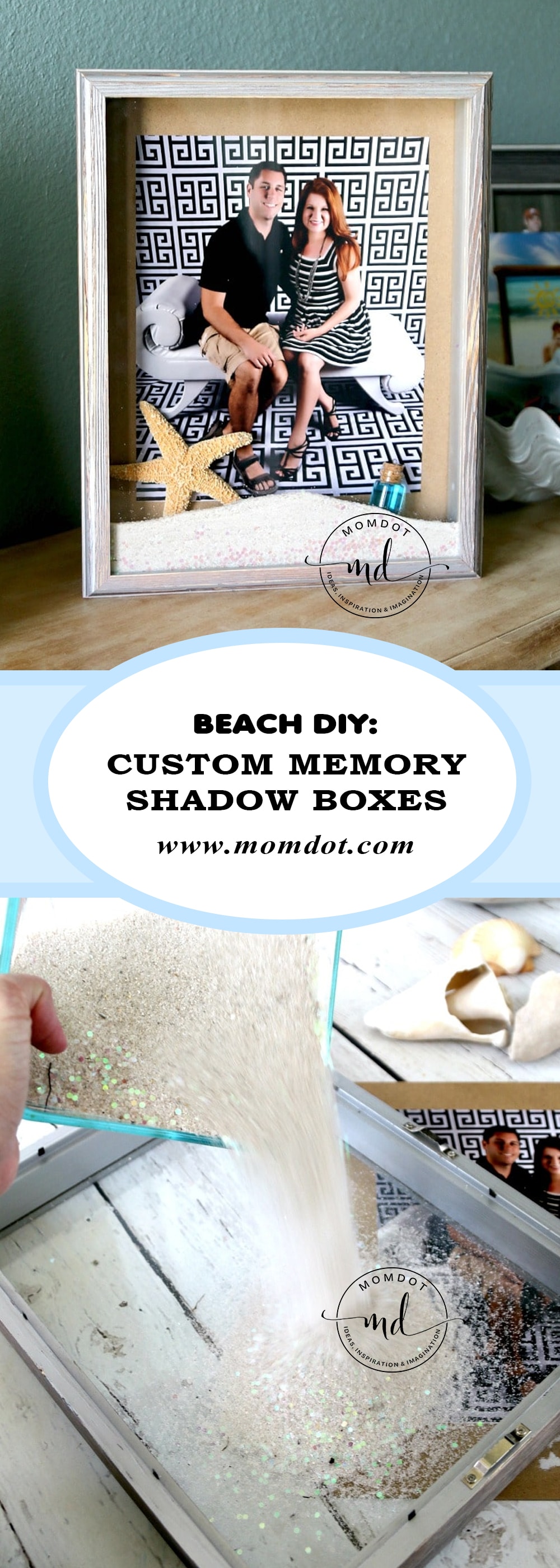 Beach shadow box with sand: DIY