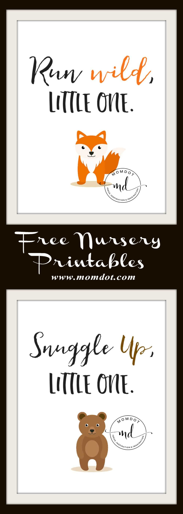 Free Nursery Printables: Animal Set of 4 - Momdot.com