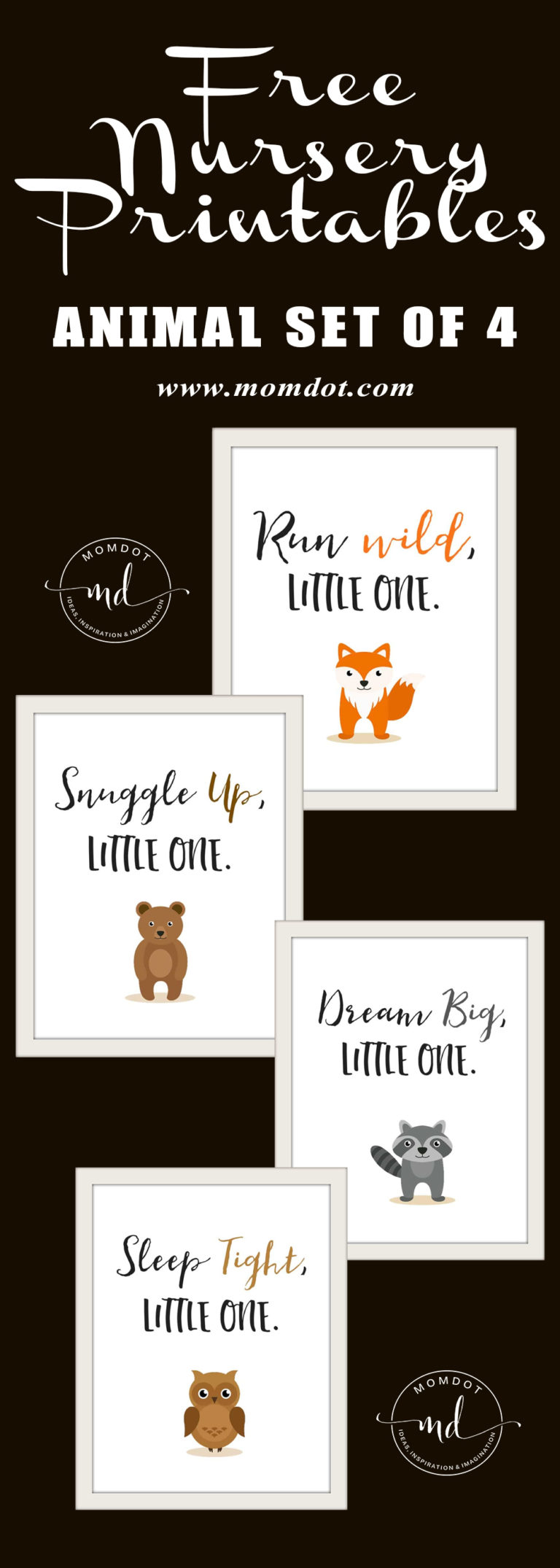 Free Nursery Printables Animal Set of 4