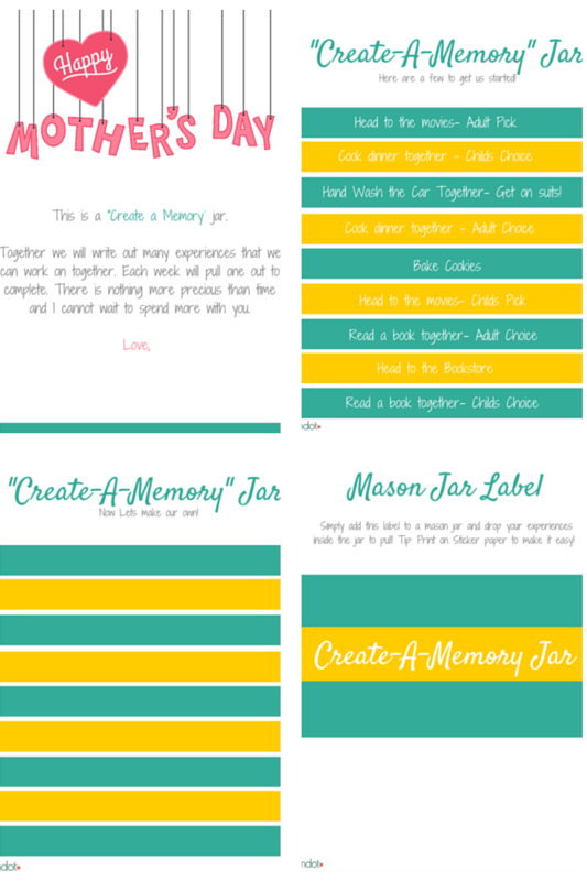 Free Printable: Create a Memory Mason Jar idea, with full set of free printables to bring this fun memory and activity jar to life.