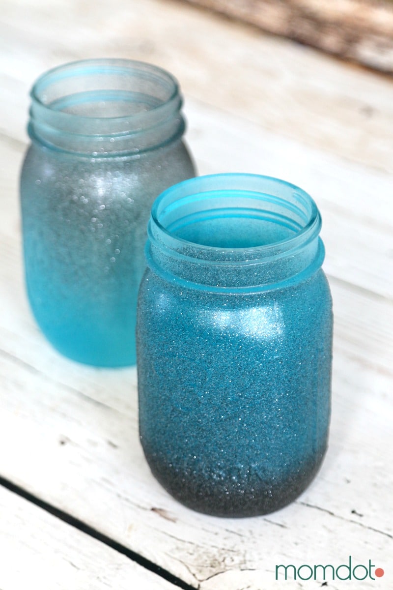 Mason Jar Night light DIY, How to seaglass your mason jar and then turn it into a night light (nope, not a candle OR paint!) that glows all night long - totally awesome, you are going to want to make TONS of these for a mason jar wedding, childs room, or outdoor lantern for dinner