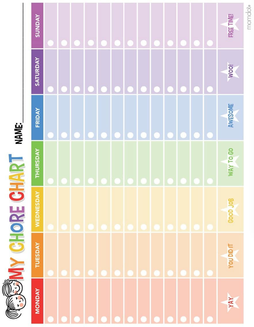 Chore Chart With Prices