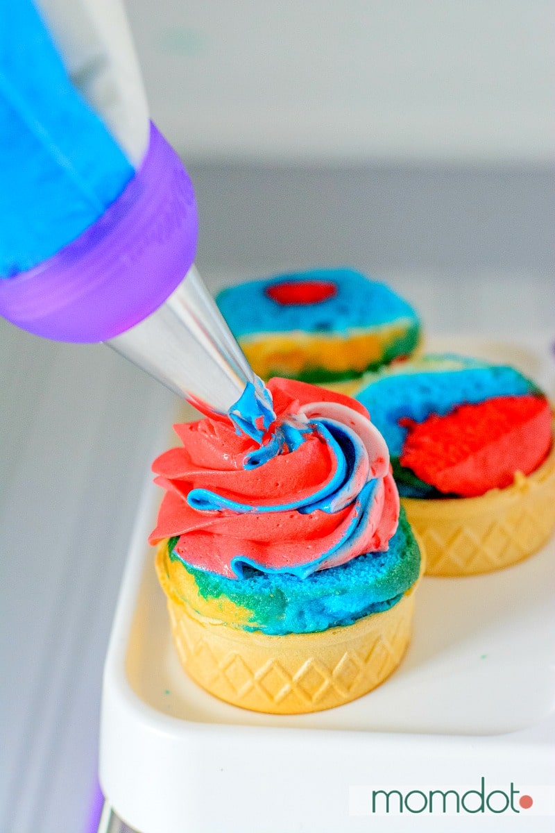 Star Spangled Cupcake Cones; Cupcakes perfect for a Patriotic Party and so easy to look Spectacular! 