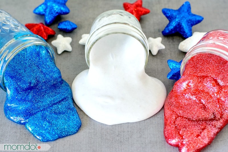 Star Spangled Slime Recipe: DIY Patriotic Slime, perfect for kids and a great DIY- dont just make slime, make beautiful slime! 