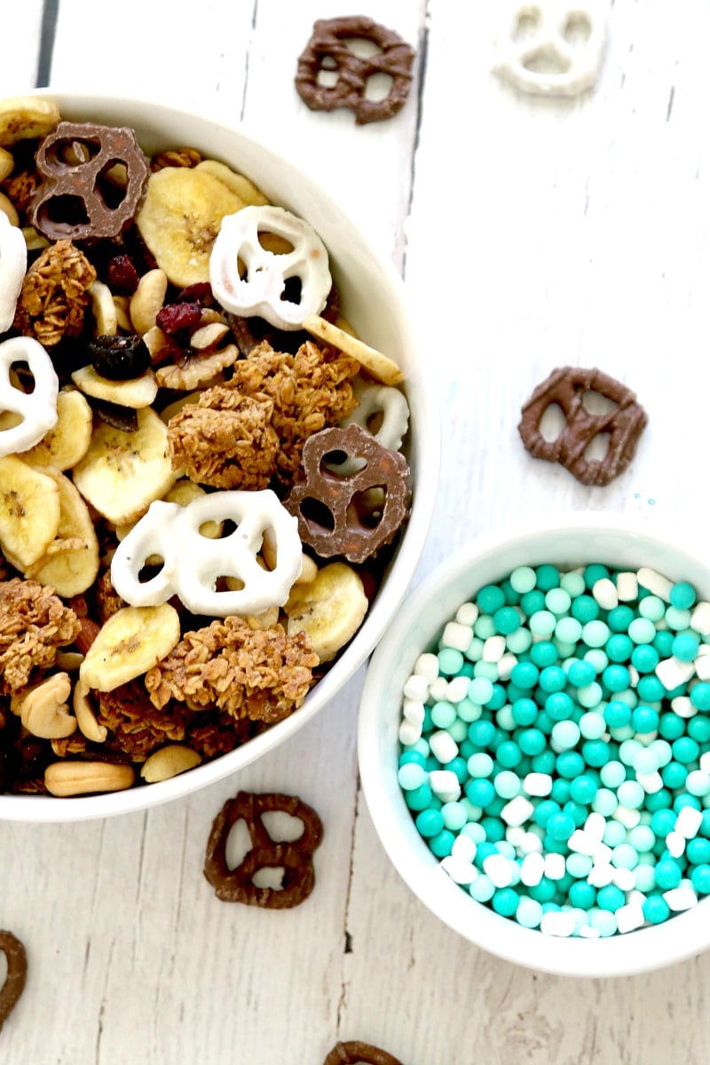 Trail Mix Travelers : Create Custom Trail Mix tucked inside Gable Boxes for the perfect no mess travel box that doubles to decorate during road time. Travel Hack