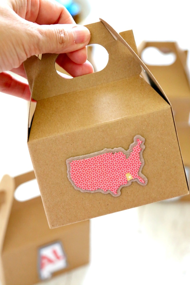 Trail Mix Travelers : Create Custom Trail Mix tucked inside Gable Boxes for the perfect no mess travel box that doubles to decorate during road time. Travel Hack