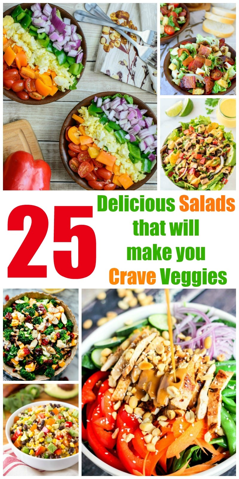 25 Delicious Salads (Salad Recipes) that will make you Crave Veggies