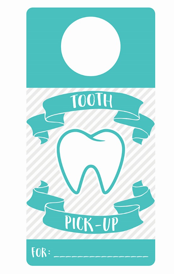 Tooth Fairy Door Hanger, FREE PRINTABLE to notify the tooth fairy where to grab her tooth!