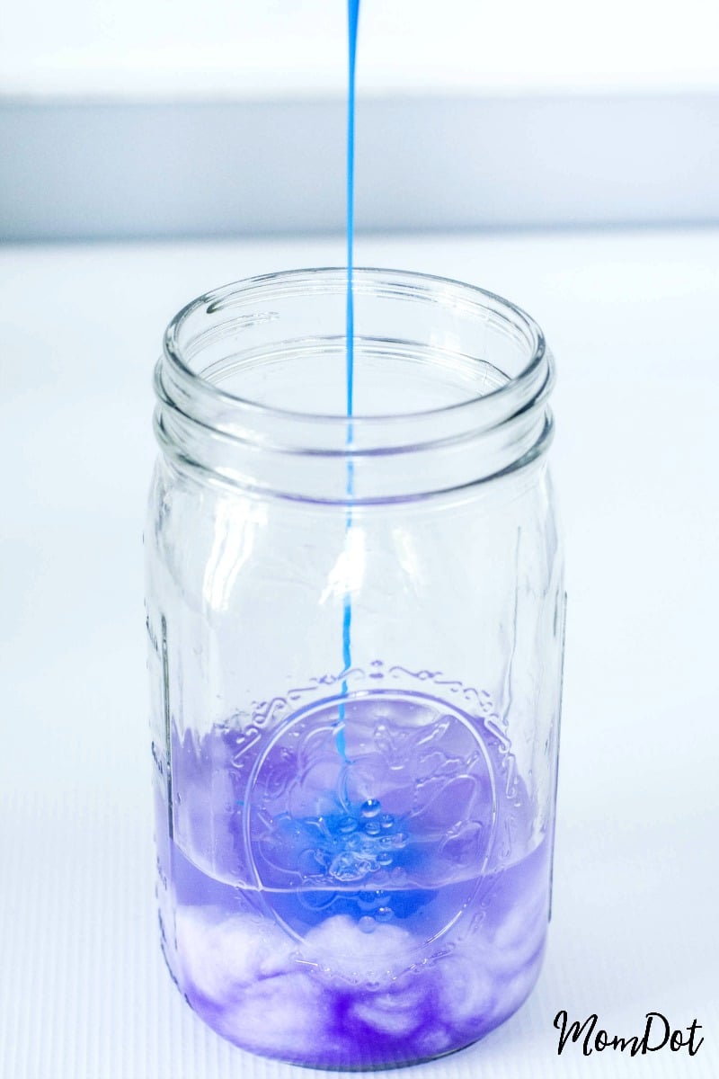 How to make a Rainbow Jar (like Nebula Jar) in a Mason Jar, FUN DIY, step by step tutorial to create your own at home rainbow MomDot.com