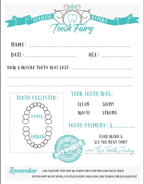 Tooth Fairy Certificate Free Printable Certificate for Fun With Your Kids!