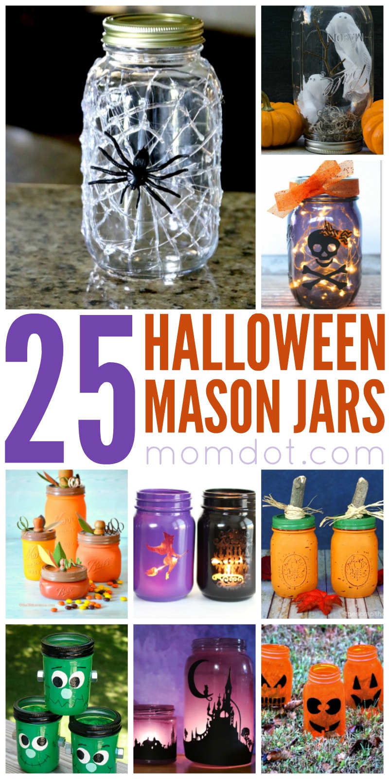 25 Halloween Mason Jars Ideas, Halloween Mason Jar Crafting and tons of spooky awesome ideas to get those mason jars ready for the holiday DIY