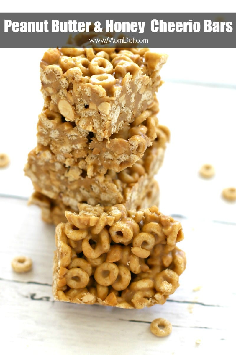 Peanut Butter & Honey Cheerio Bars , perfect back to school on the go breakfast or after school snack