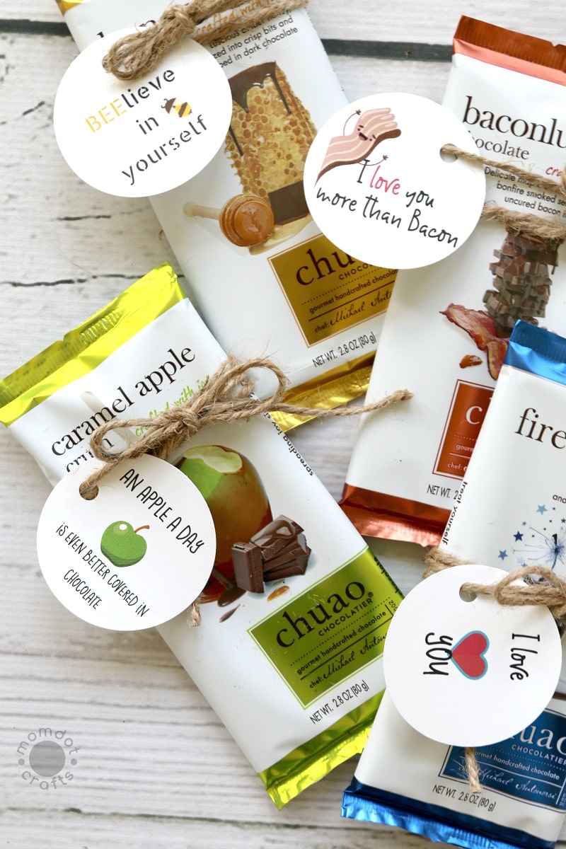 FREE Chocolate Bar Tag printables : Treat someone special with a unique candy bar and tag it with this free printable, fun inspiration for parents, teachers, and gifting