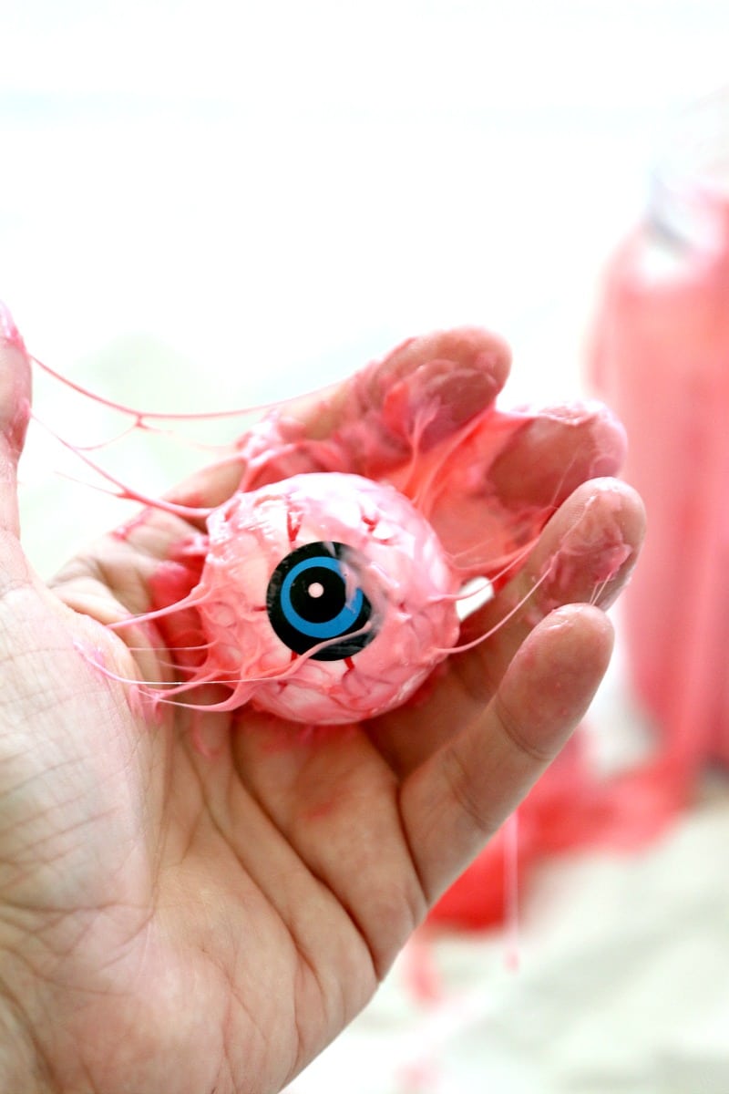 Pink Sludge: DIY Disgusting Eyeball Slime to help you make disgusting decor, gross out your friends and kids, Halloween Tutorial you must do! Inspired by Ghostbusters Slime River