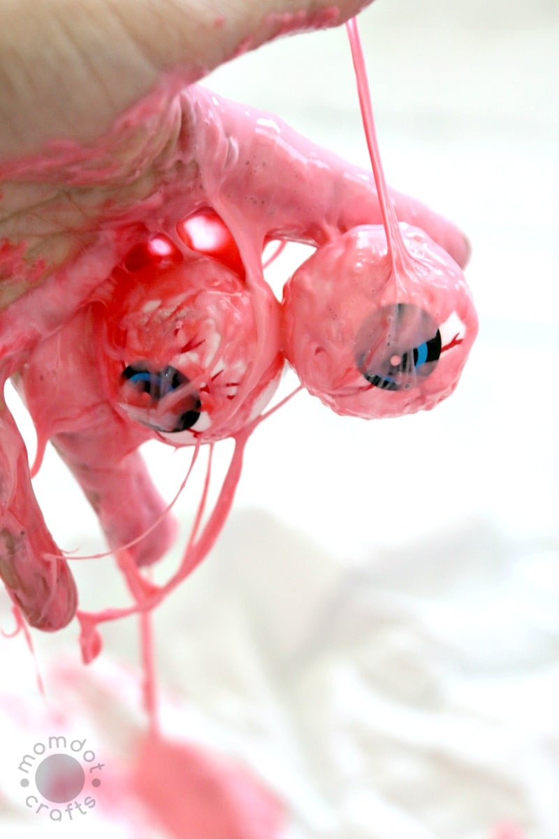 Pink Sludge: DIY Disgusting Eyeball Slime to help you make disgusting decor, gross out your friends and kids, Halloween Tutorial you must do! Inspired by Ghostbusters Slime River