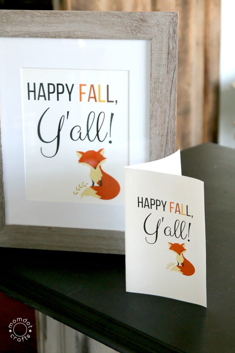 FREE FALL PRINTABLE: Happy Fall, Y'all - available in 8x10 print and Card size 