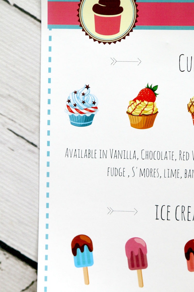 Free Bakery Ice Cream Shop Menu for kids plus extra sheets to serve the order! Totally fun pretend play and encourage imagination, instant and free download