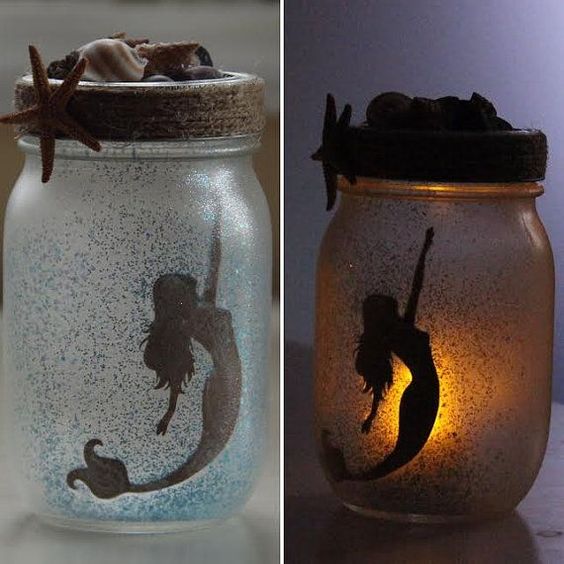 mermaid mason jars