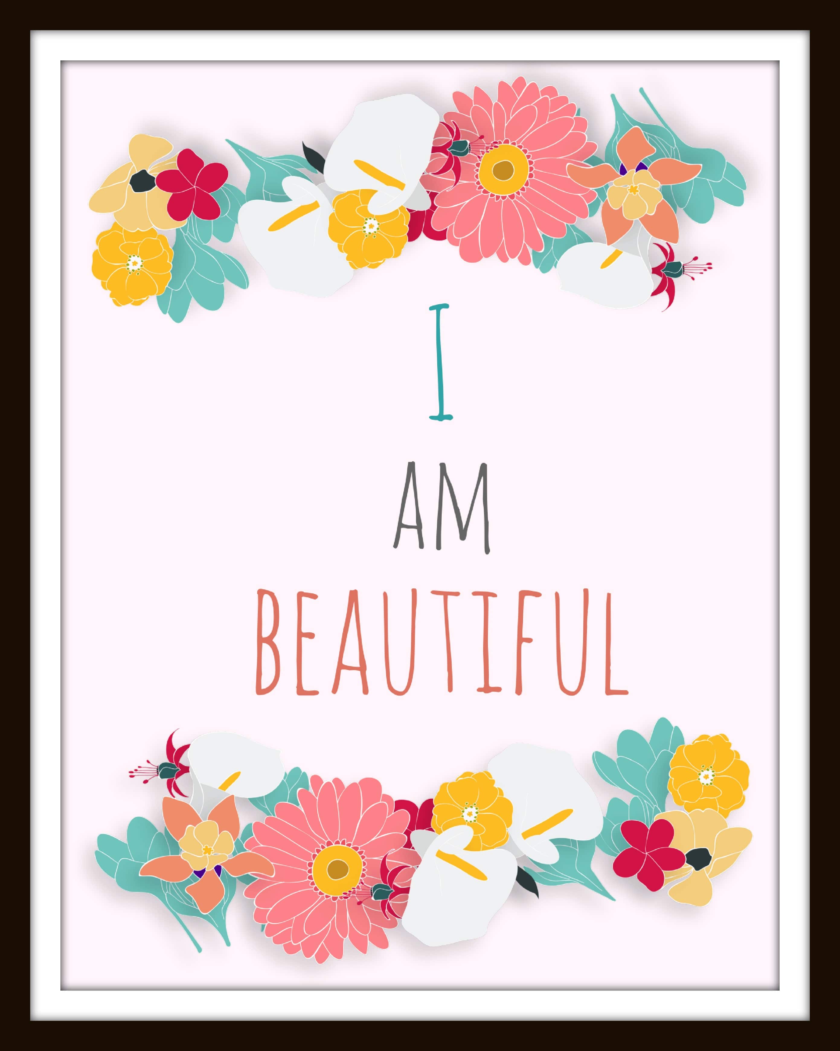 Self Affirmation Printables : Free Printable set perfect for positive messages in office, home, teenager and girls room, download and frame all four today!