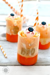 Eyeball Punch: Halloween Party Drink - Kid Friendly and Non-Alcoholic drink served in beakers for a giggly good time