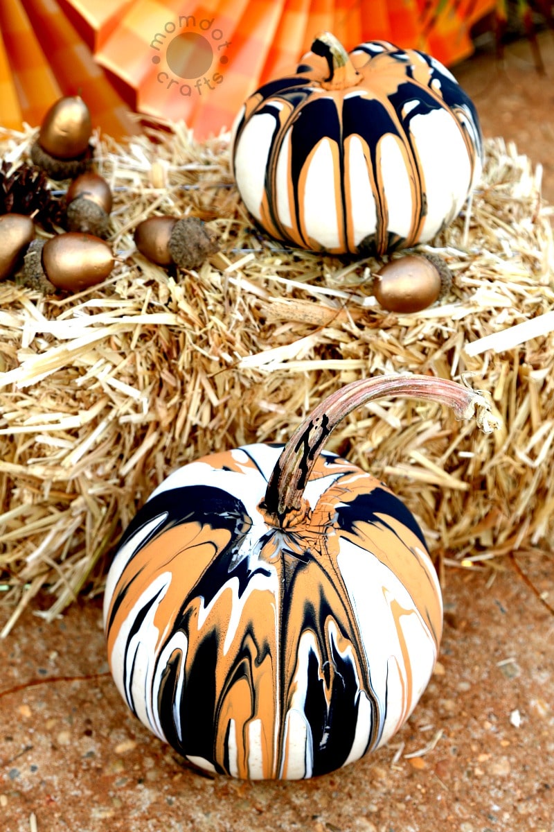 Drip Painting No Carve Pumpkin DIY for Halloween - Endless creativity and gorgeous!