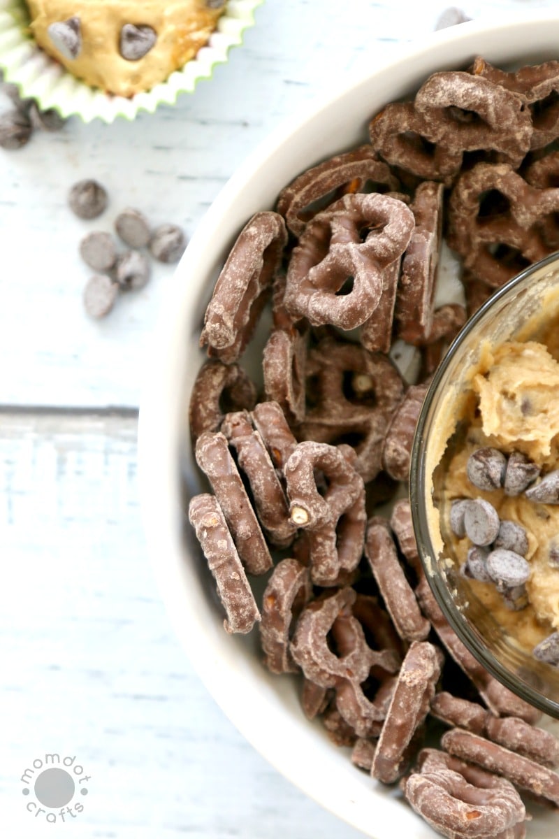 Cookie Dough Dip + Peanut Butter Pumpkin Dip- Two recipes that are delightful with pretzels and fun to serve at parties in individual servings, grab the dip recipes here