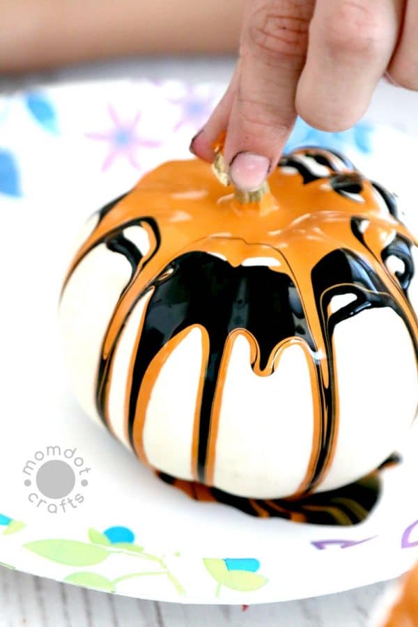 Pumpkins Drip Painting Tutorial (No Carve DIY) (Colorful Fall Craft