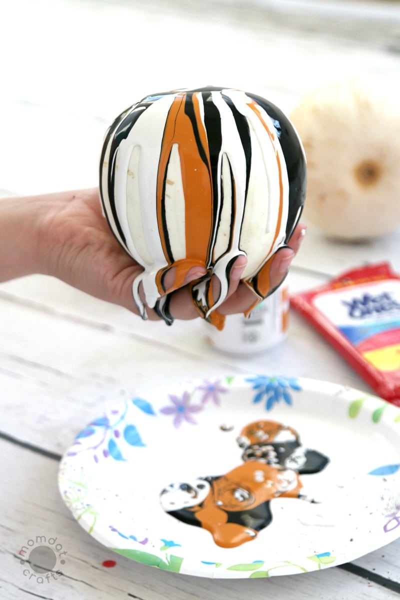 Drip Painting No Carve Pumpkin DIY for Halloween - Endless creativity and gorgeous!