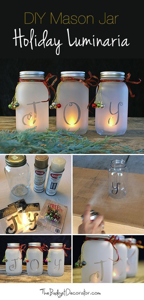 DIY Mason Jar Holiday Luminaria tutorial