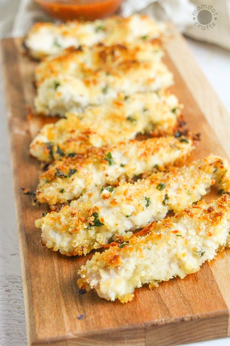 Baked Parmesan Chicken Fingers: THE Friday Night Finger that will have them BEGGING for "more please!"