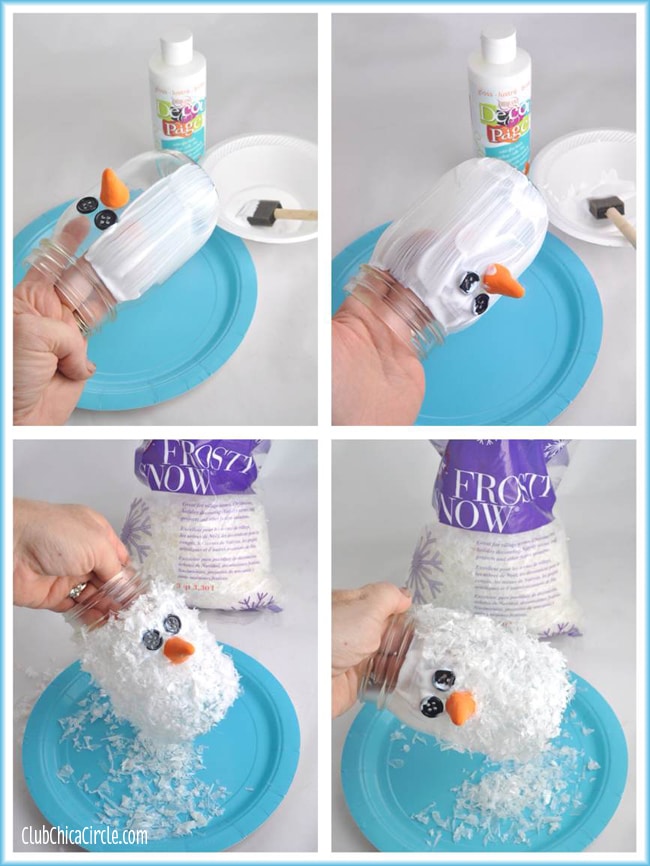 Snowman mason jar tutorial