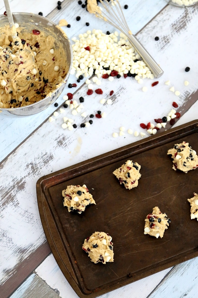 Cranberry, Blueberry & White Chocolate Cookie Recipe : Best Cookie Dough Recipe EVER for ALL your Christmas Cookies