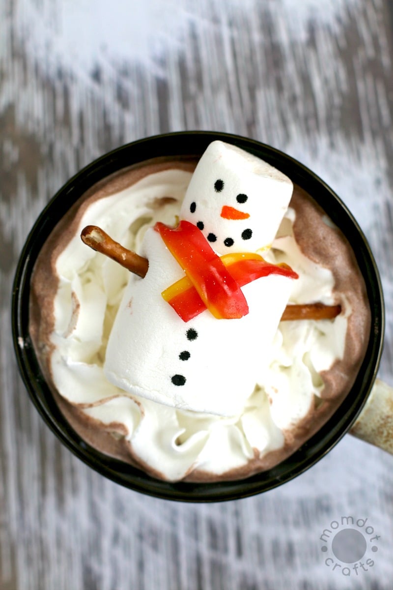Snow Man Marshmallows in a Hot Chocolate Jacuzzi 