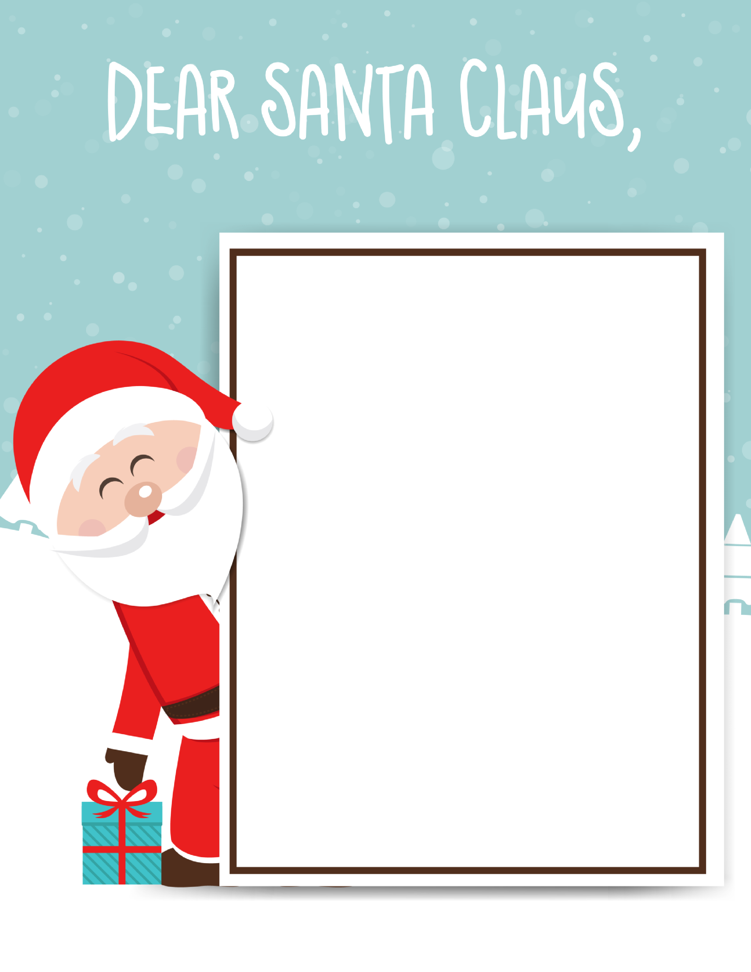 Santa Claus Letter Template for kids, draw a picture, write a letter, or create a list with this FREE Santa Claus Download