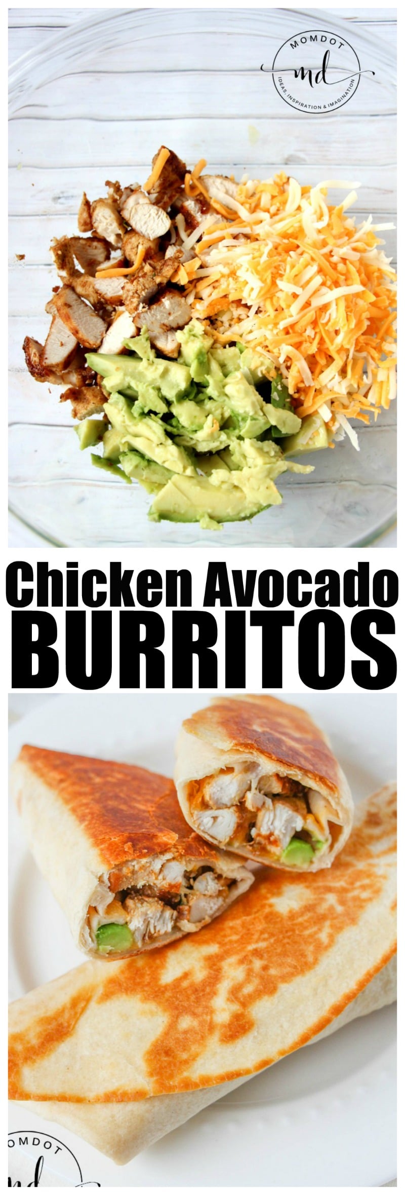 Chicken Avocado Burrito Wraps - easy dinner recipe