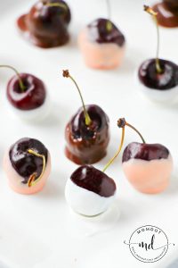making chocolate covered fresh cherries