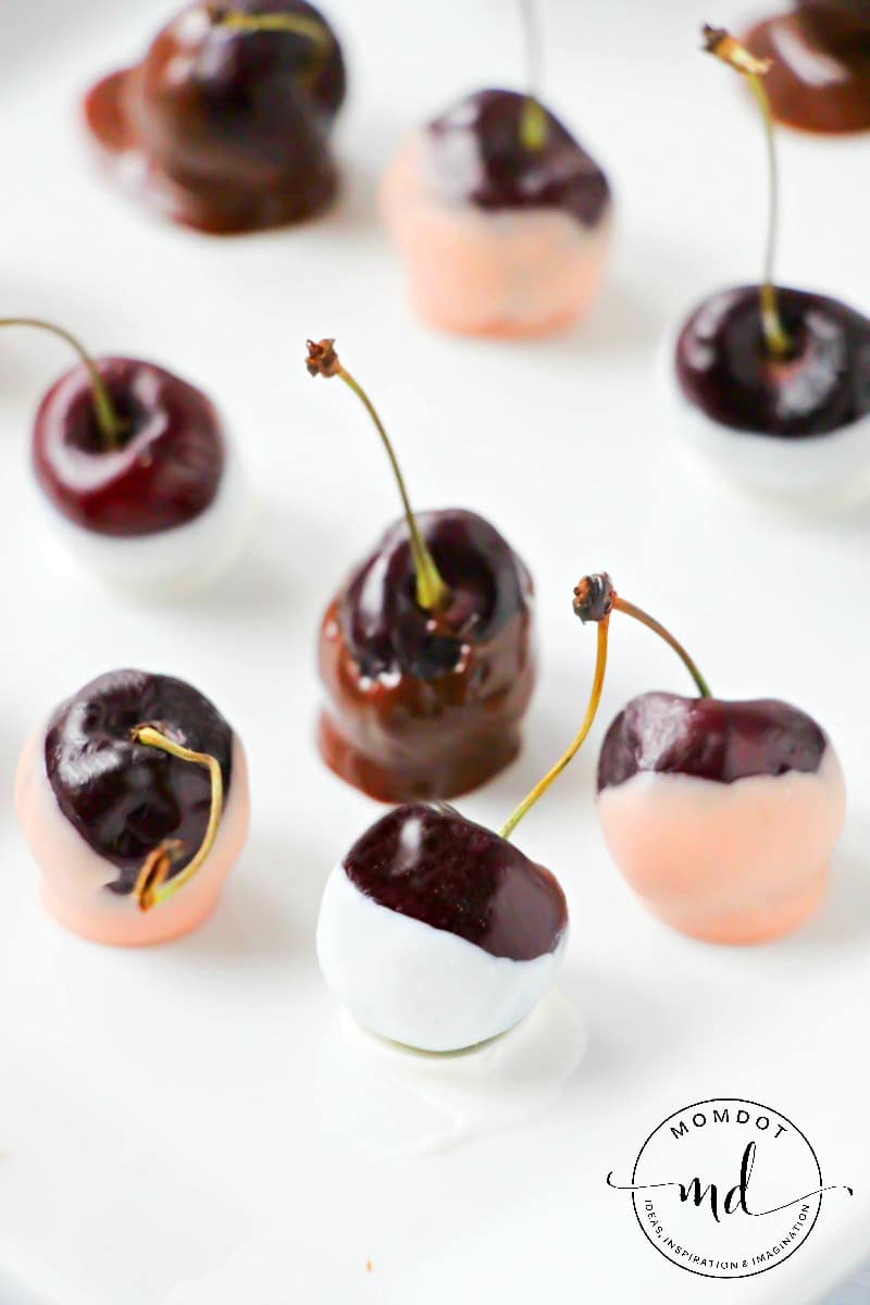 making chocolate covered fresh cherries