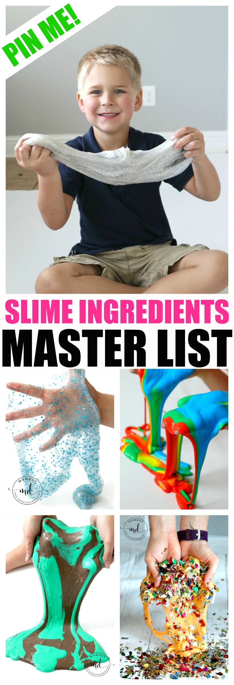 Slime Ingredients : Master List of Slime Ingredients to make every kind of slime plus examples and recipes of each slime